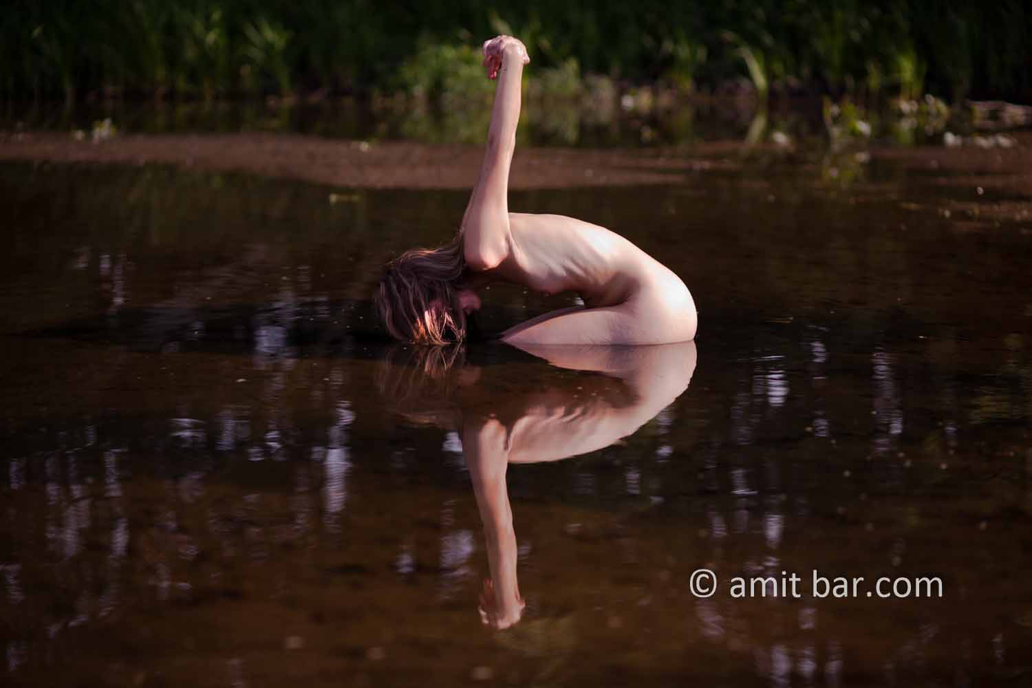 In nature V: Nude model in the lake