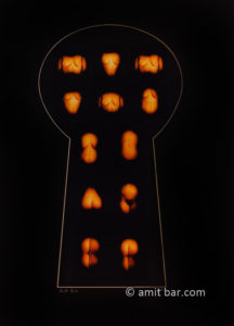 Keyhole1: Photo-collage of a woman through a keyhole