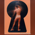 Keyhole2: Collage of a nude figure in a keyhole
