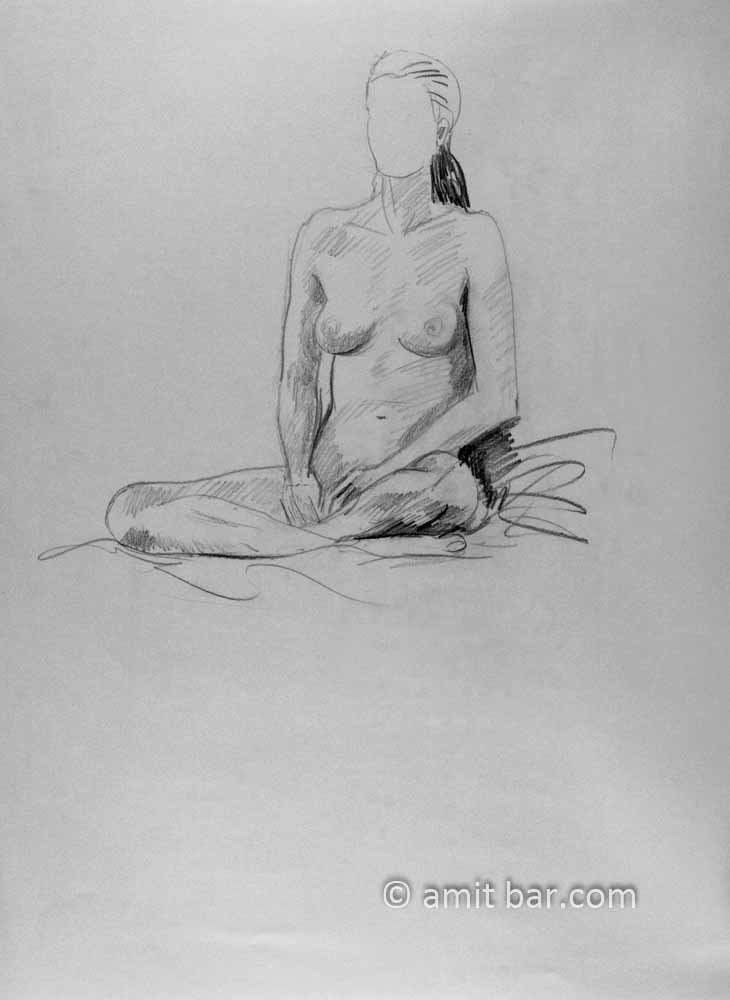 Lotus nude: Nude in lotus sitting