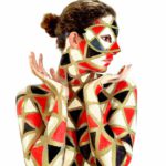 Mask I: Body-painted model with a mask