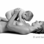 Mother and child III: Nude model with her son in my studio