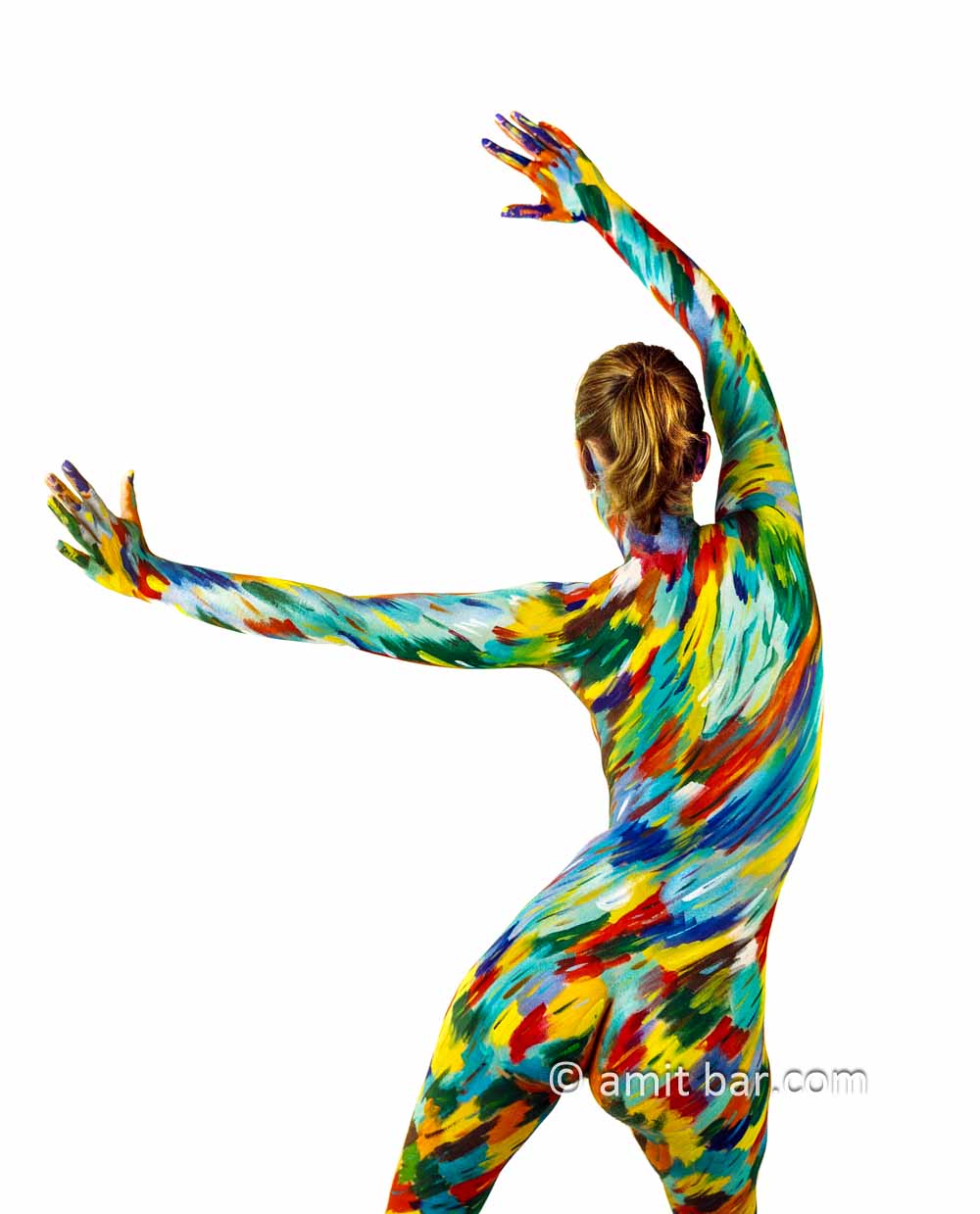 Motion: Body-painted model in movement