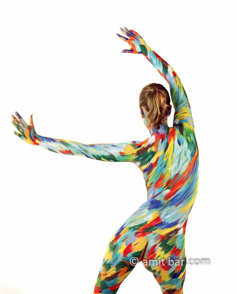 Motion: Body-painted model in movement