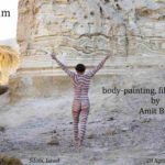 Nachal Prazim video: Nachal Prazim is a (mostly dry) stream, drains Amiaz plane to the Dead Sea, Israel. The water which is flowing along the the soft rock, expose strips of curled and straight seasons lines, made by cyclical geological frown. These lines inspired me to paint Chana, my gorgeous model.