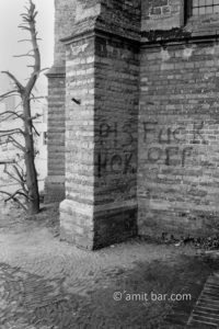 No words: Graffiti on church wall in Doetinchem, The Netherlands