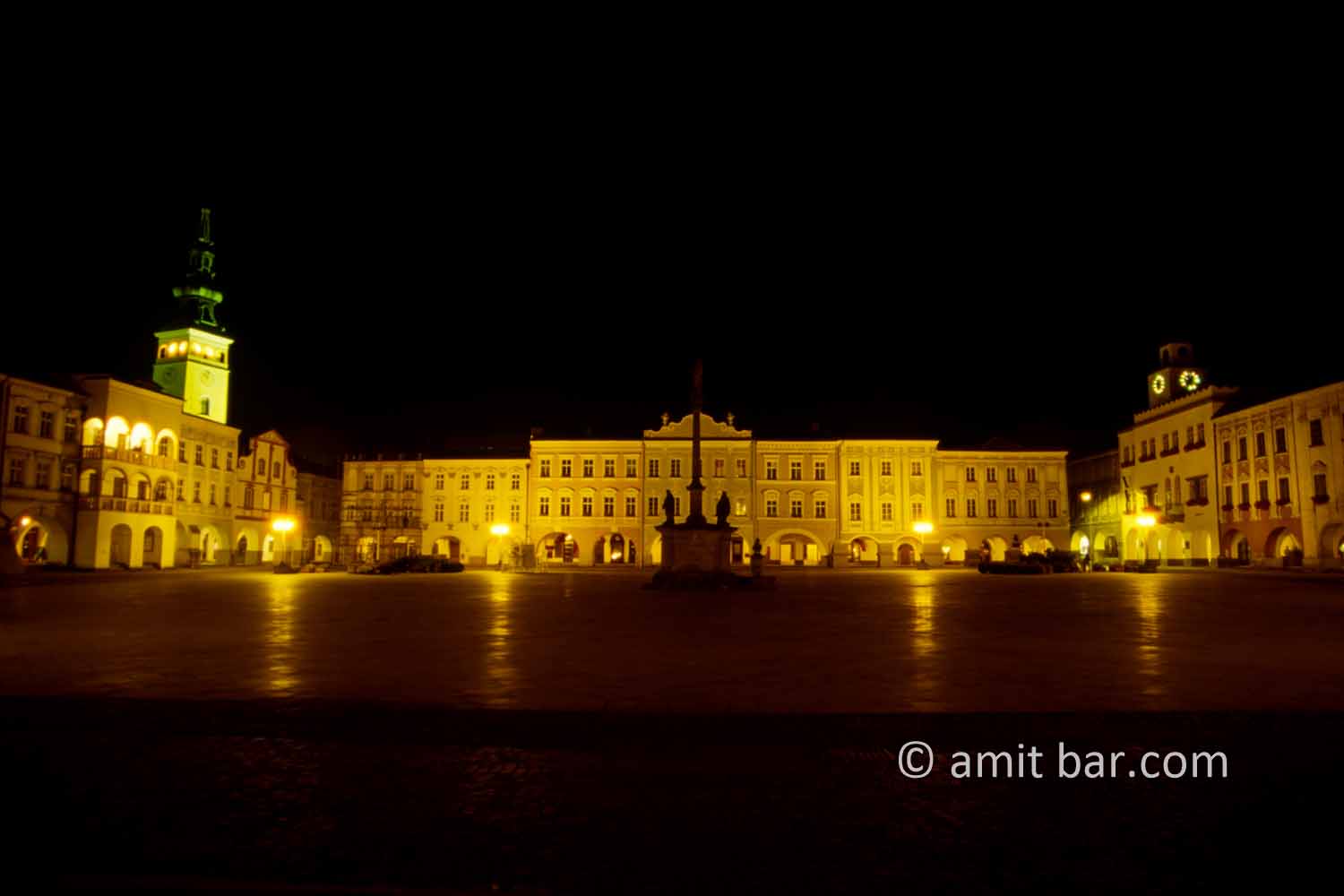 Nový Jičín by night: Nový Jičín (Neutitschein) town-square by night