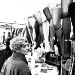 Oh-oh: A woman is inspecting leggings on the open-air market in Doetinchem, The Netherlands