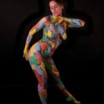 Painted Anna I: Model Anna is painted with different colored patches