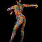 Painted Anna II: Model Anna is painted with different colored patches