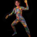 Painted Anna V: Model Anna is painted with different colored patches