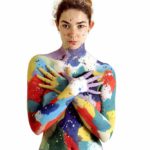 Patches and drops II: Body-painted model in patches and drops