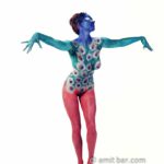Peacock II: Body-painted model as a peacock