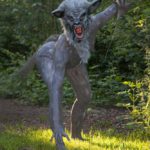 Peter and the wolf: body-painted model as a wolf