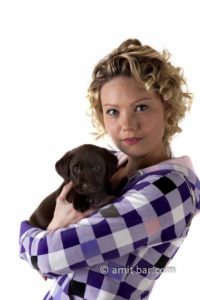Puppy: Model with her puppy
