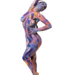 Purple Pris II: Body-painted Pris Mundar is dancing in my studio
