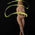 Radmila's ribbon I: Model Radmila is dancing with a ribbon