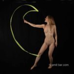 Radmila's ribbon II: Model Radmila is dancing with a ribbon