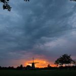 Rain clouds, sunset and windmill II: Rain clouds, sunset and windmill in Doetinchem, The Netherlands
