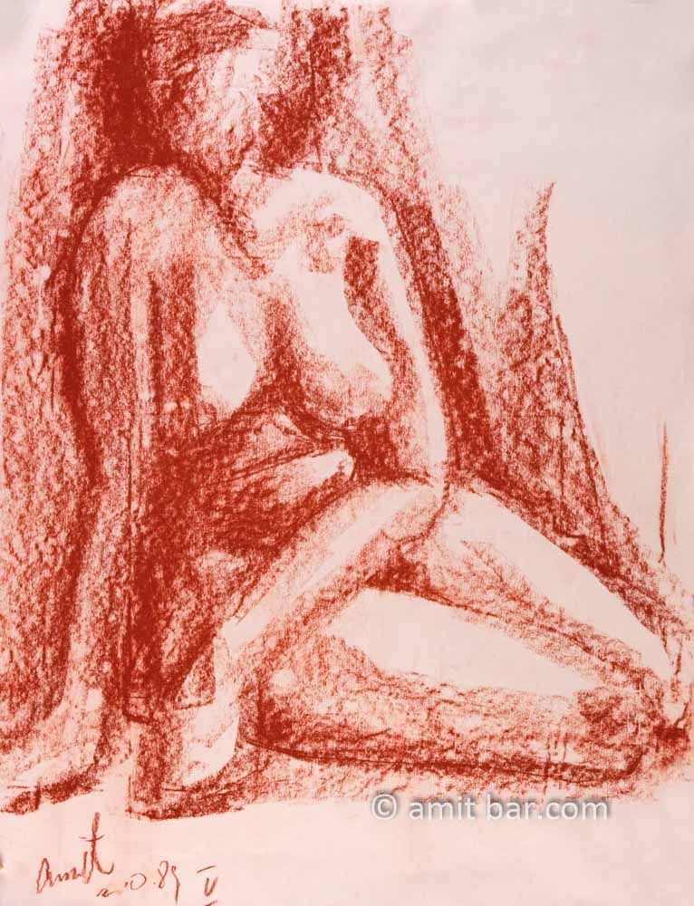 Red chalk nude