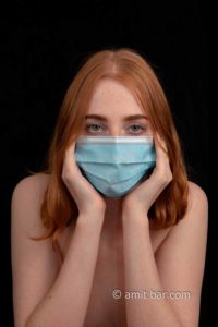 RedHead Olive portrait: Portrait of RedHead Olive with a mask