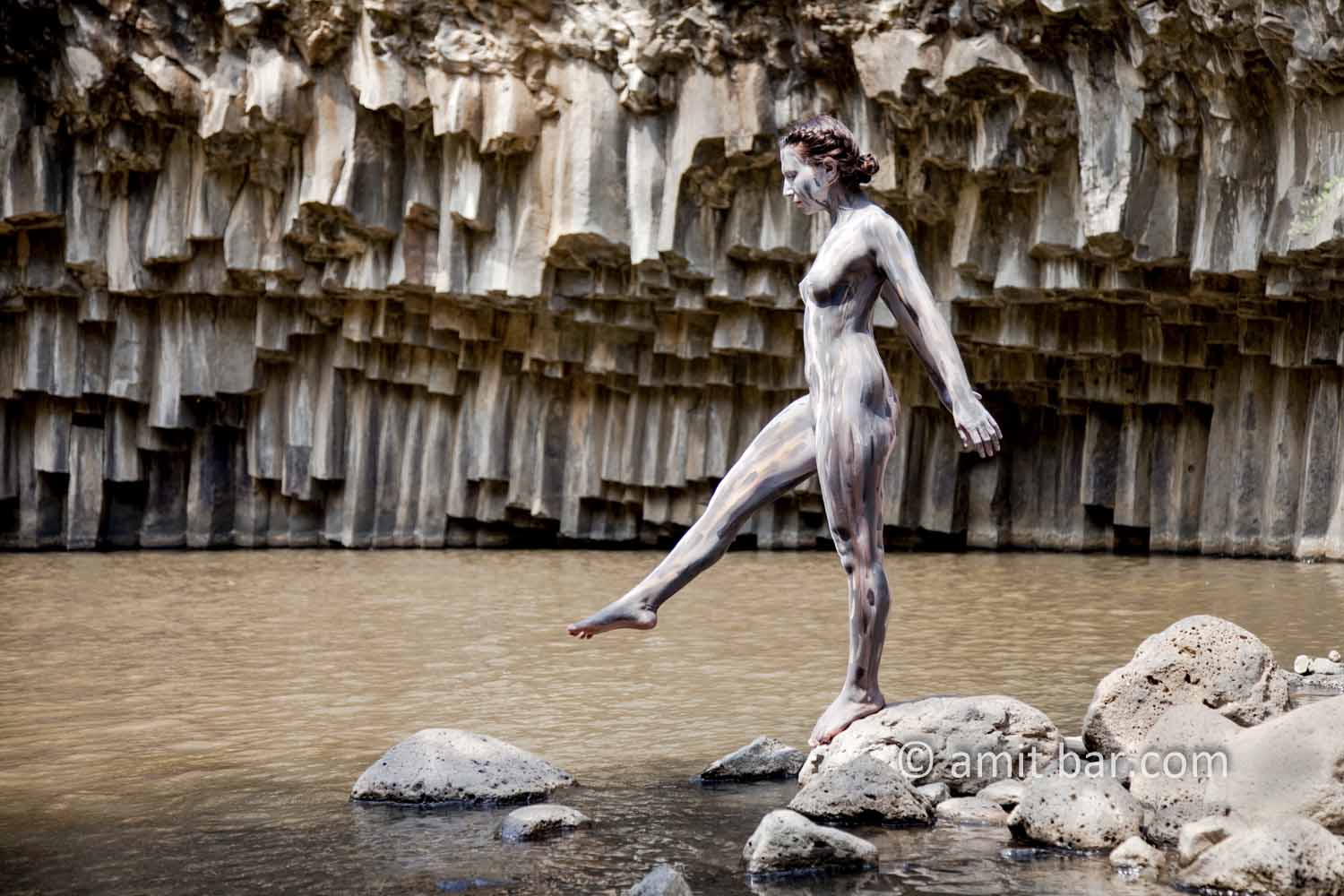 Rocky Girl I: Body painted model at the Golan Heights, Israel