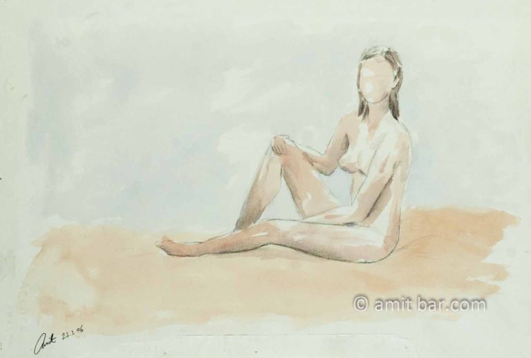 Seated nude girl