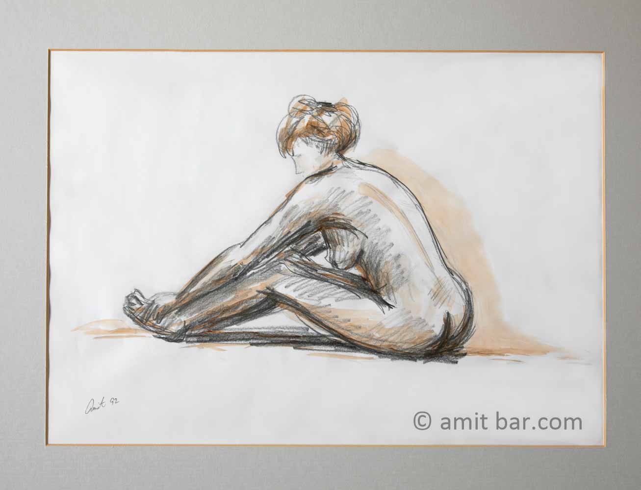 Seated nude holding her toes