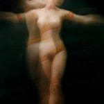 Stripes I: Body-painted dancer in the studio