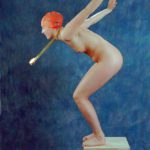 Swimmer II: A naturist swimmer in my studio