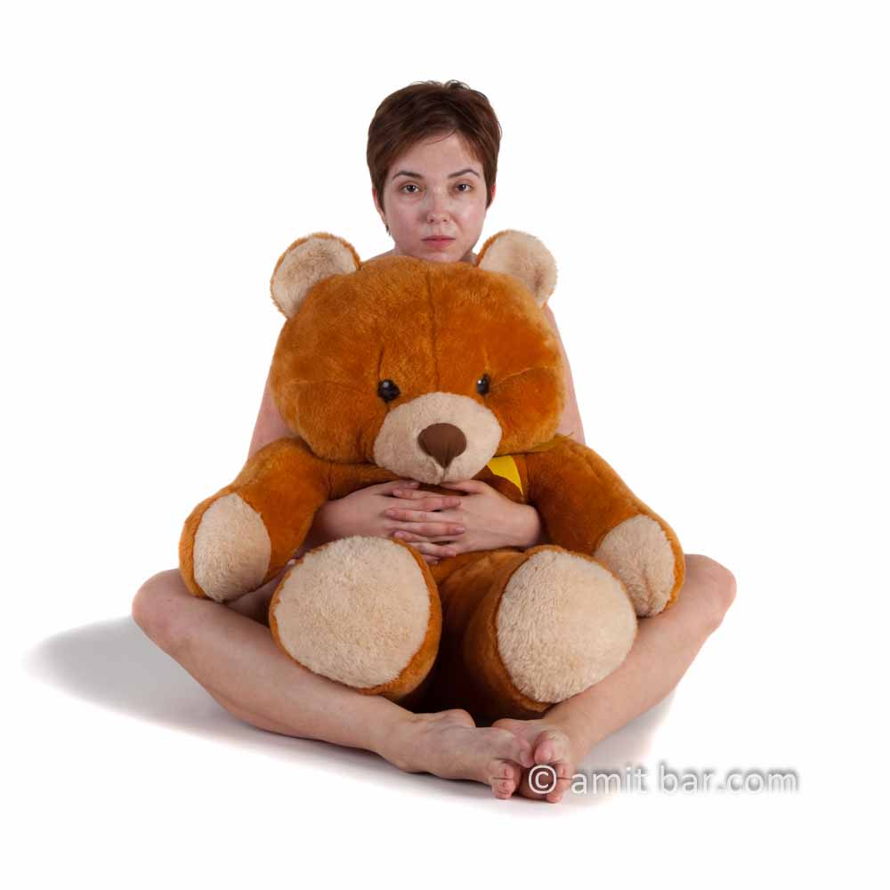 Teddy bear II: Nude model with teddy bear