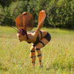 The bumblebee: Body-painted dancer in the nature