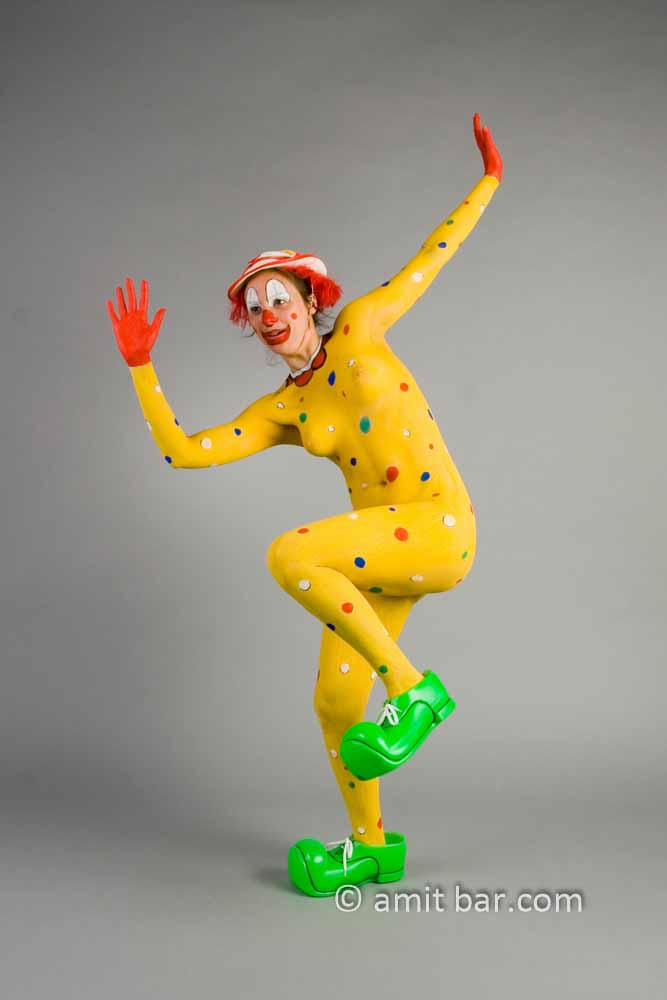 The clown I: Body-painted model as a clown