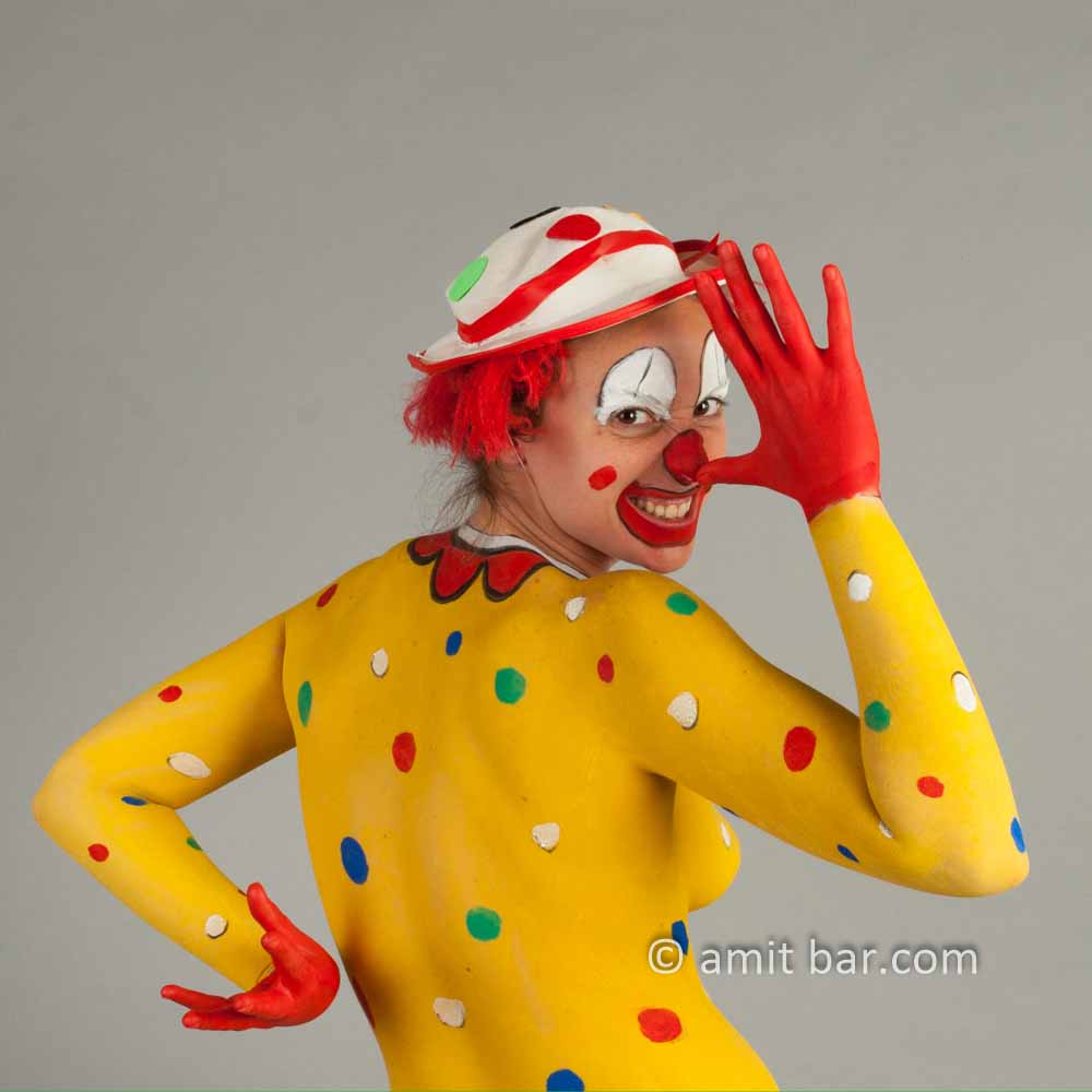 The clown III: Body-painted model as a clown