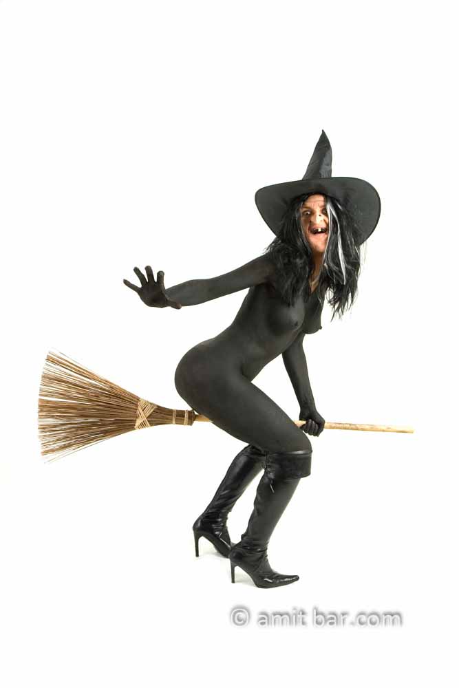 The witch I: Body-painted model as a witch