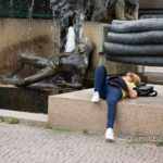 Tired: resting toegether with the sculpture