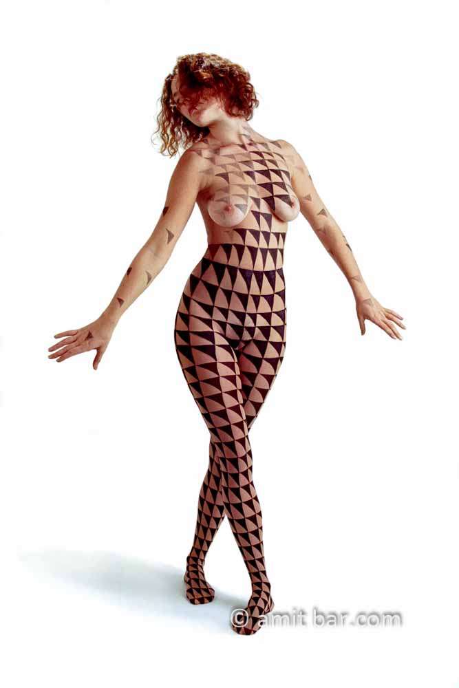 Triangles I: Body-painted model with triangles