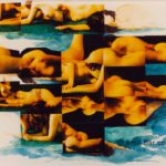 Two nudes: Collage of two nudes, photographs and aquarelle
