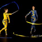 Two ribbons II: body-painted dancers with ribbons