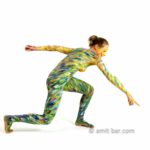 Variations II: body-painted model in colored stripes