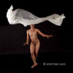 White cloth III: Nude dancer with a white cloth