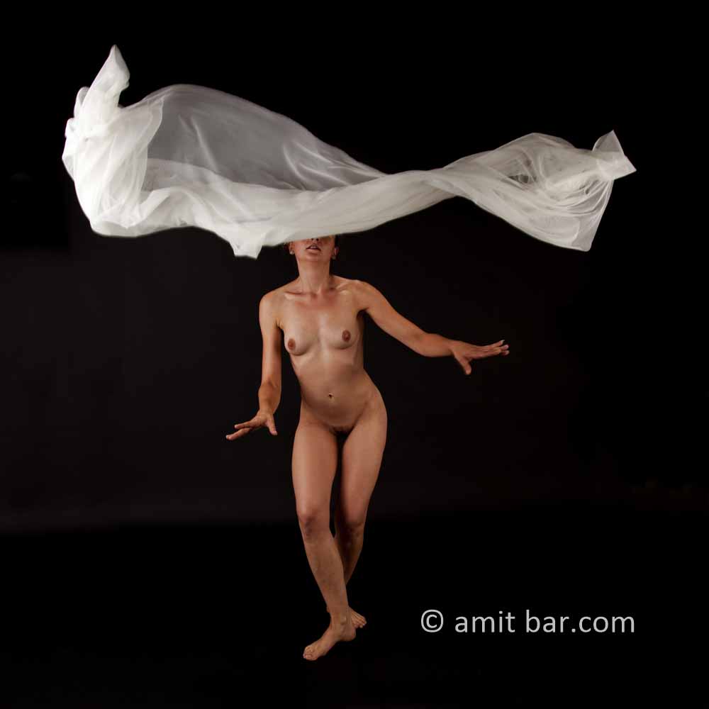 White cloth III: Nude dancer with a white cloth