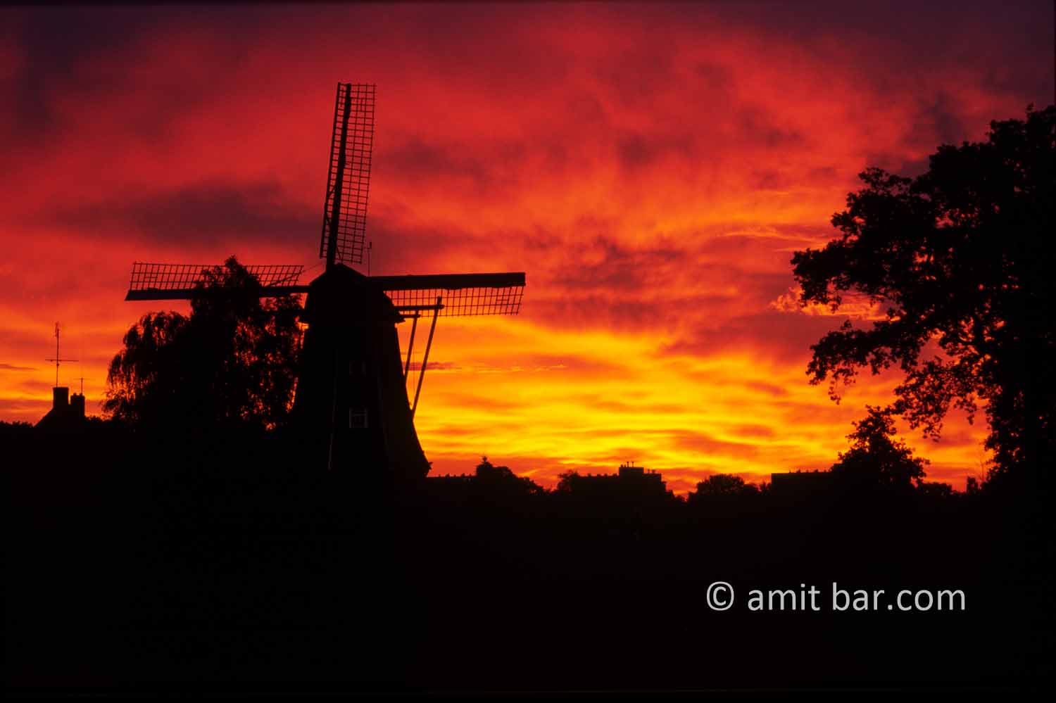 Windmill at sunset I: Windmill at sunset in Doetinchem, The Netherands