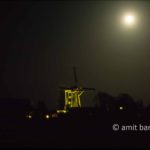 Windmill in moonlight at Doetinchem, The Netherlands