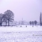 Windmill in snowy landscape: Benninkmolen windmill in winter, Doetinchem, The Netherlands
