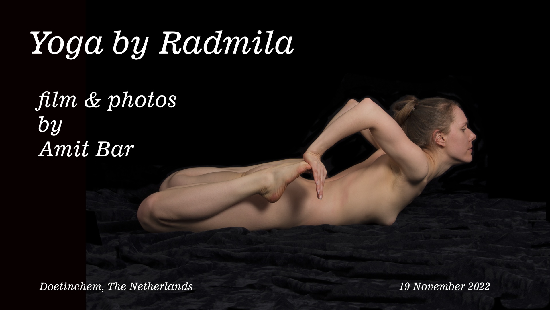Model Radmila is exercising yoga in my studio